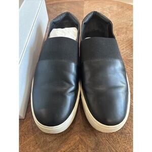 Vince Corbin Black Leather Slip On Sneakers Womens Size 8 M